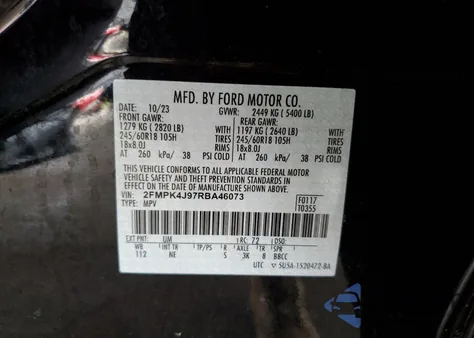 2024 Ford Edge Sel from USA, damaged, VIN 2FMPK4J97RBA46073